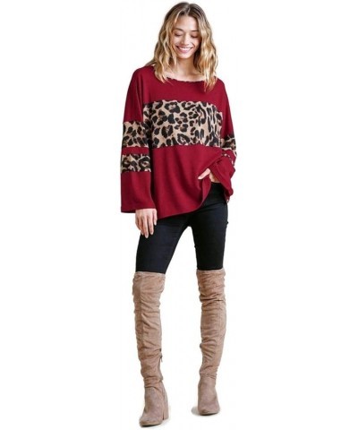 Umgee Women's Leopard High Low Top Jester Red $29.81 Tops