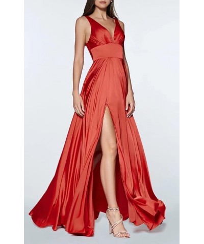 Women's Off Shoulder High Slit Prom Dresses Long Sexy Spaghetti Satin Prom Party Gowns Peacock Blue $43.68 Dresses