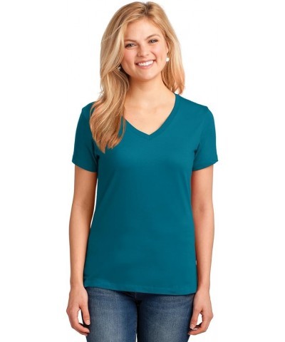 Port & Company Ladies Core Cotton V-Neck Tee. LPC54V Teal $8.28 T-Shirts