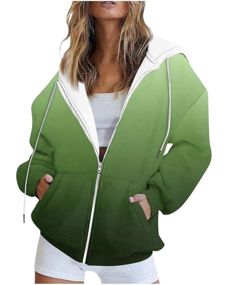 Zip Up Hoodies For Women,Women's Casual Fall Foral Printed Long Sleeve Pullover Hoodies Zipper Sweatshirts Coat 3-dark Green ...