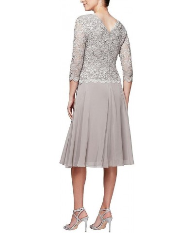 Women's Tea Length Sequin Mock Dress (Petite and Regular Sizes) Mink $40.79 Dresses