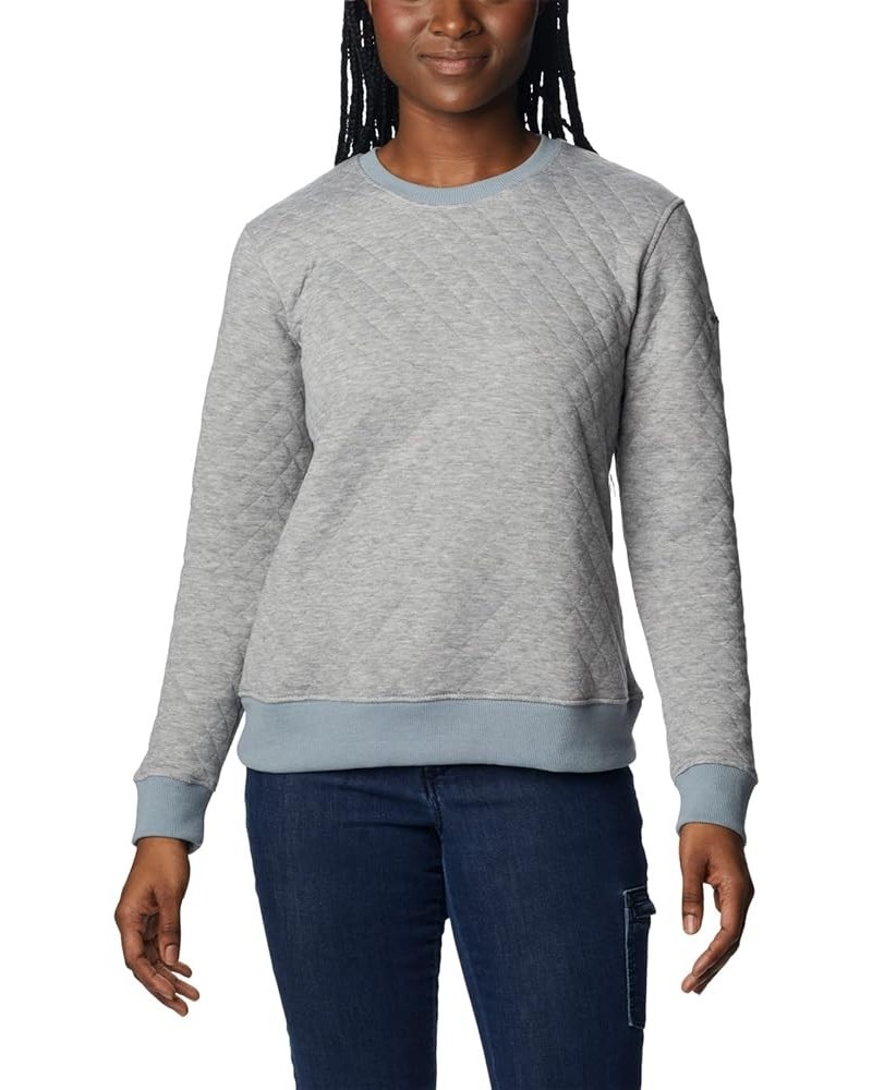 Women's Lodge Quilted Crew Light Grey Heather $20.12 Activewear