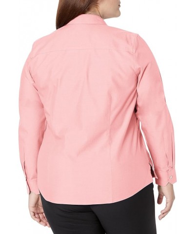 Women's Dianna Long Sleeve Solid Pinpoint Blouse Pink Peach $17.24 Blouses