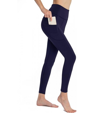 Yoga Pants with Pockets: Workout Leggings for Women High Waist Tummy Control - Yoga Leggings Quick Dry Navy Blue $10.80 Activ...