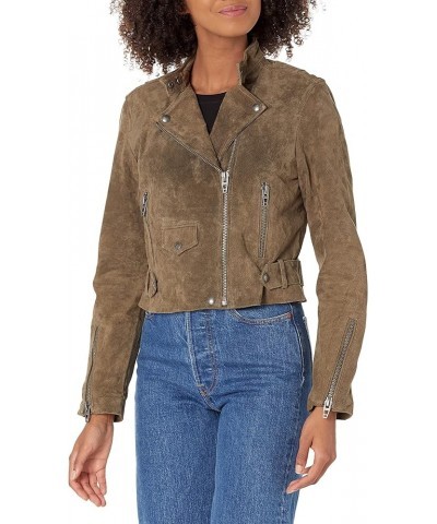 Womens Belted Moto JacketJacket Olive $40.80 Coats