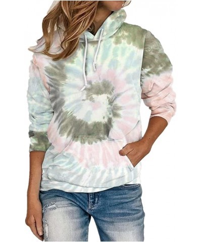 Hoodies for Women Casual Tie Dye Long Sleeve Drawstring Sweatshirts with Pocket Plus Size Gradient Trendy Tops 4 Khaki $9.17 ...