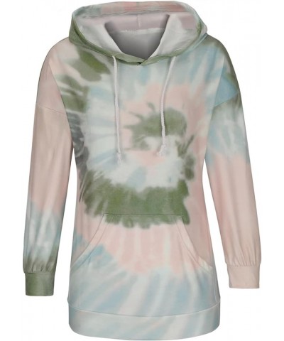 Hoodies for Women Casual Tie Dye Long Sleeve Drawstring Sweatshirts with Pocket Plus Size Gradient Trendy Tops 4 Khaki $9.17 ...