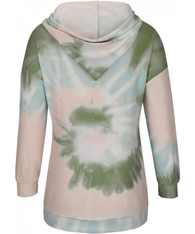 Hoodies for Women Casual Tie Dye Long Sleeve Drawstring Sweatshirts with Pocket Plus Size Gradient Trendy Tops 4 Khaki $9.17 ...