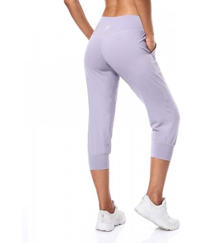 High Waisted Capri Joggers Pants for Women Athletic Cropped Yoga Running Pants with Pockets Lavender Purple XX-Large $14.26 P...