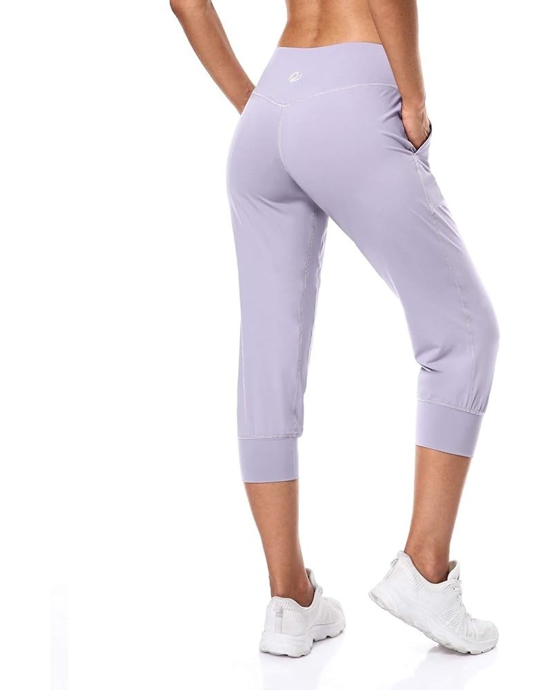 High Waisted Capri Joggers Pants for Women Athletic Cropped Yoga Running Pants with Pockets Lavender Purple XX-Large $14.26 P...