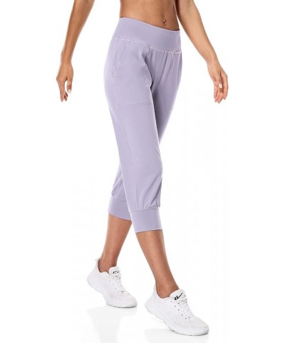 High Waisted Capri Joggers Pants for Women Athletic Cropped Yoga Running Pants with Pockets Lavender Purple XX-Large $14.26 P...