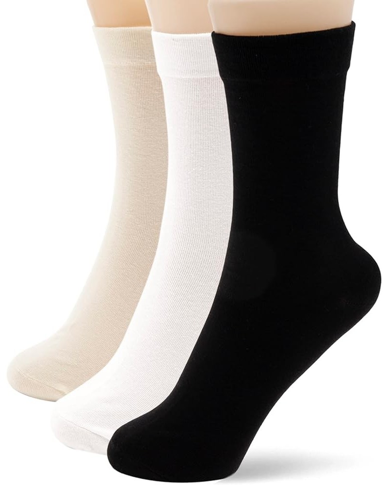 Thin Crew Socks for Women - Soft Cotton Socks - Casual Boot Socks - Gift for Women Black, White, Nude $12.25 Activewear