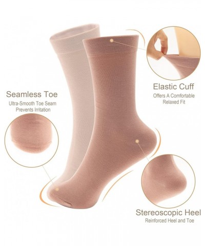 Thin Crew Socks for Women - Soft Cotton Socks - Casual Boot Socks - Gift for Women Black, White, Nude $12.25 Activewear