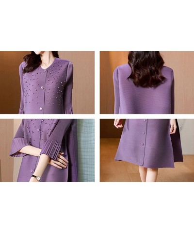 Women's Floral Print Button up Midi Dress Casual A-line Shirt Dress 22263 Purple $19.79 Dresses