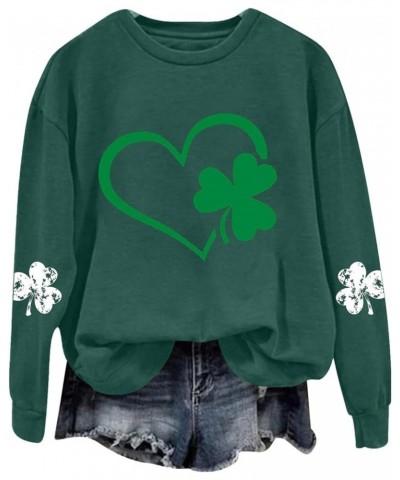 St Patricks Day Shirt for Women THE LEPRECHAUNS MADE ME DO IT Sweatshirt Long Sleeve Shamrock Graphic Oversized Tops Z - St P...