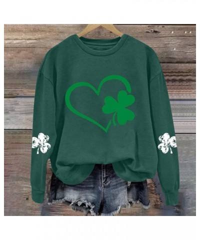 St Patricks Day Shirt for Women THE LEPRECHAUNS MADE ME DO IT Sweatshirt Long Sleeve Shamrock Graphic Oversized Tops Z - St P...