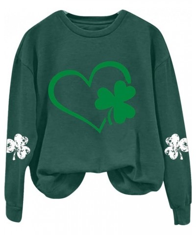 St Patricks Day Shirt for Women THE LEPRECHAUNS MADE ME DO IT Sweatshirt Long Sleeve Shamrock Graphic Oversized Tops Z - St P...