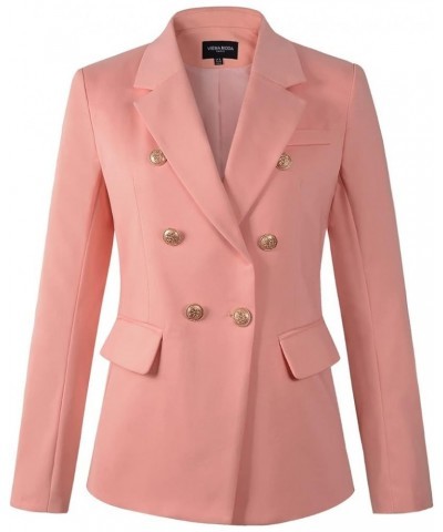 Womens Double Breasted Blazer Ladies Jacket Work Suit Pink $23.96 Suits