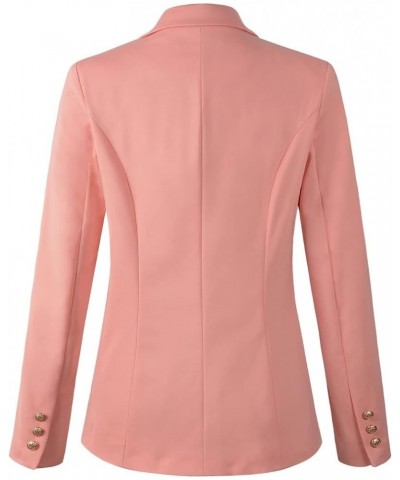 Womens Double Breasted Blazer Ladies Jacket Work Suit Pink $23.96 Suits