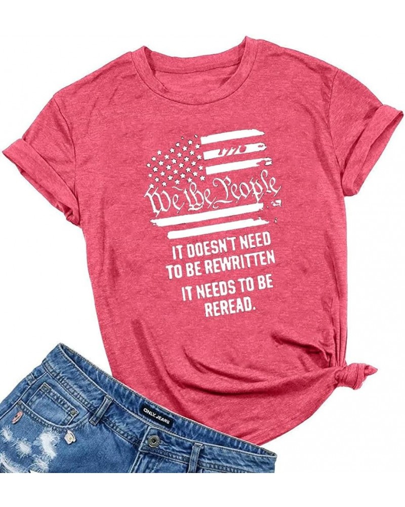 Womens American Flag Popsicle T-Shirts Tops 4th of July Patriotic Funny Graphic Tees R Red $9.89 T-Shirts