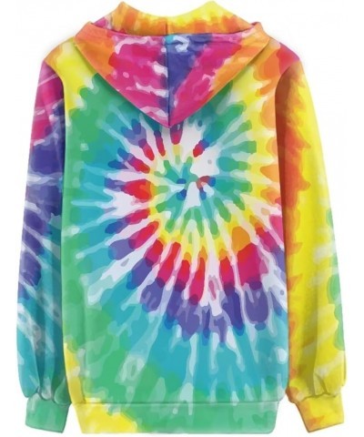 Women's Zipper Hoodies Novelty Print Zip Up Hoodies Long Sleeve Hooded Sweatshirt Jacket with Pocket Rotating Color Tie Dye $...