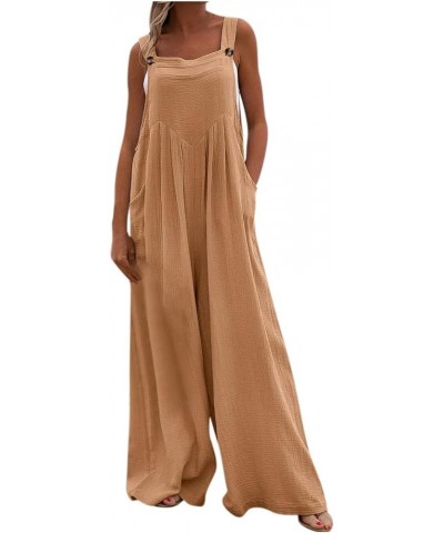 Overalls for Women Loose Casual Jumpsuits Trendy Comfy Rompers Stretchy Bib Jumpers Wide Leg Pants with Pocket Orange $11.19 ...