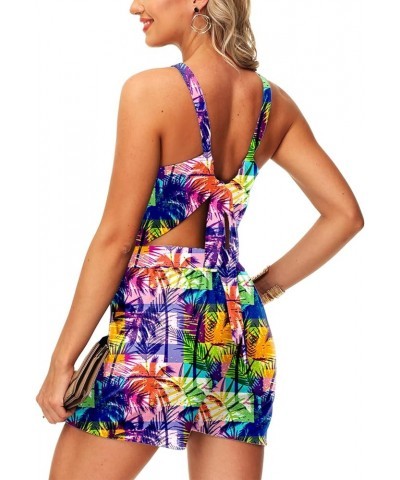 Womens Tie Back Rompers July 4th Romper Halter Neck Jumpsuit with Pockets Purple Coconut $11.88 Rompers