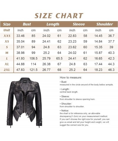 Women's Fashion Studded Perfectly Shaping Faux Leather Biker Jacket Red $35.10 Coats