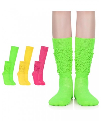 Slouch Socks Women Scrunch Socks Heavy Soft Extra Long Winter Socks Knee High Knit Boot Socks 80s 90s Socks Rose Red & Green ...