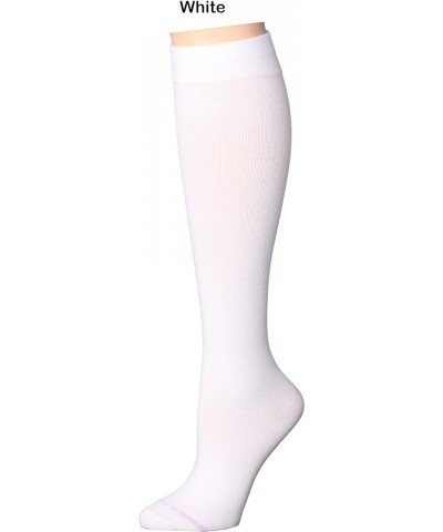 3 Pairs Women's Knee-high Therapeutic Graduated Anti-Fatigue 8-15mmHg Combed Cotton Compression Socks X Solid Black Beige Whi...