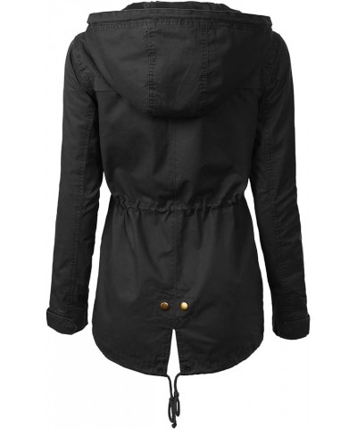 Women's Lightweight Military Safari Anorak Utility Junior Fit Hoodie Jacket Black (Junior Fit) $23.96 Jackets