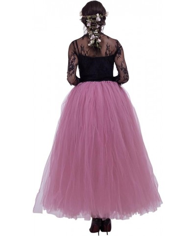 Women's A Line Pleated Long Maxi Tutu Tulle Party Skirts Dustypink $18.86 Skirts