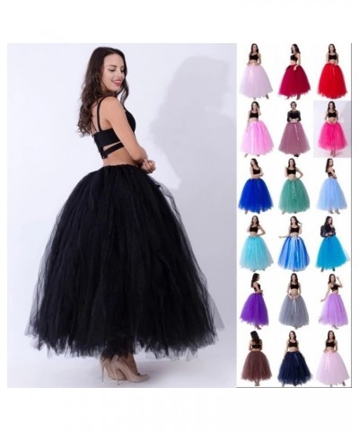 Women's A Line Pleated Long Maxi Tutu Tulle Party Skirts Dustypink $18.86 Skirts