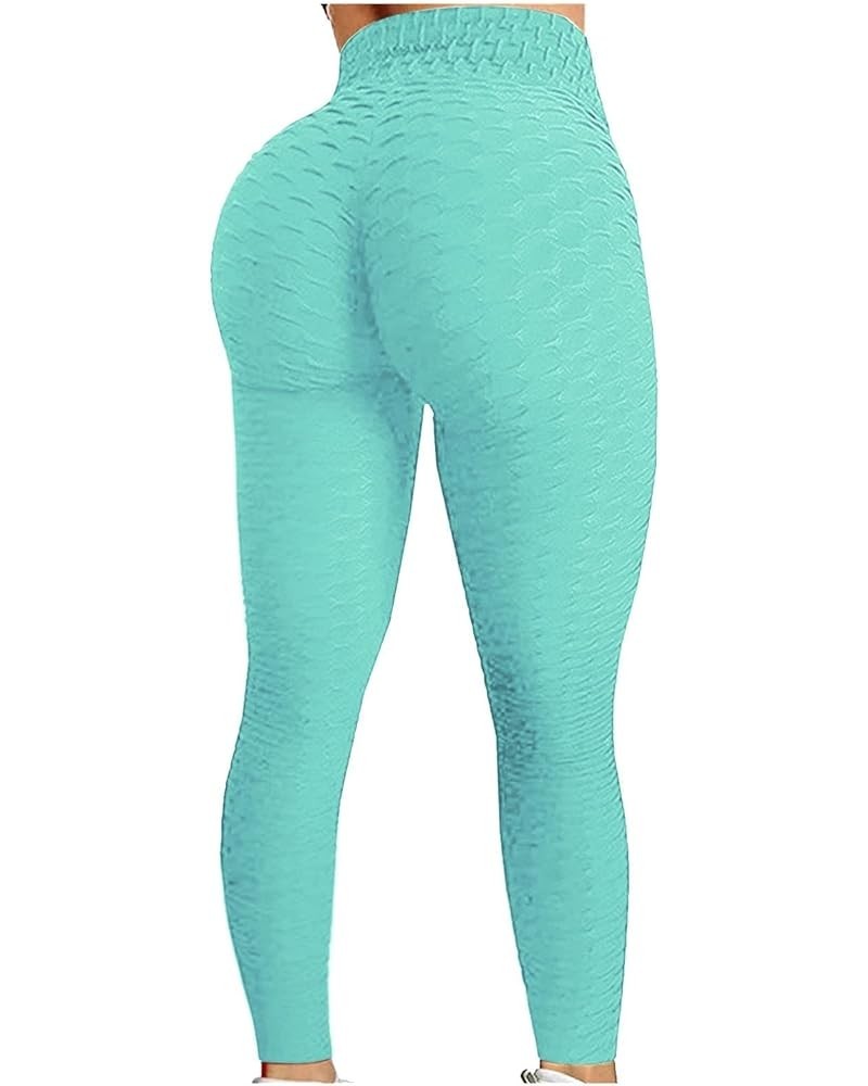 High Waisted Leggings for Women Soft Athletic Tummy Control Stretchy Gym Seamless Leggings Yoga Pants Tights Zo2-light Blue $...