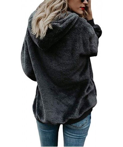 Womens Sweatshirt, Fashion Comfy Soft Cute Hooded Winter Warm Zipper Pocket Pullover Za-dark-gray $7.44 Sleep & Lounge