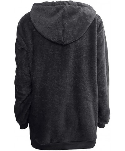 Womens Sweatshirt, Fashion Comfy Soft Cute Hooded Winter Warm Zipper Pocket Pullover Za-dark-gray $7.44 Sleep & Lounge