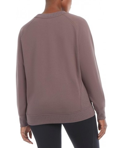 Women's Oversized Rib Detail Pullover Crew Plum Truffle $10.07 Activewear