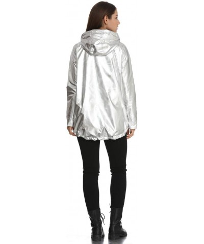 Women's Waterproof Rain Lightweight Hood, Trench Long Outdoor Active Hiking Windbreaker Coat, Silver, XX-Large $20.40 Coats