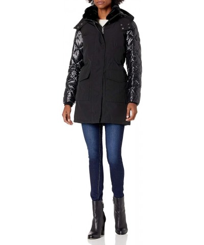 Womens Zip Front Polyfill Anorack Parka Black $41.55 Jackets