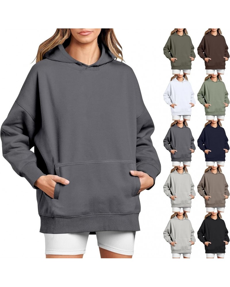 Oversized Sweatshirt for Women Y2k Hoodie Hooded Pullover Tops Fall Clothes with Pocket Sweaters Casual Outfits Fall A-army G...