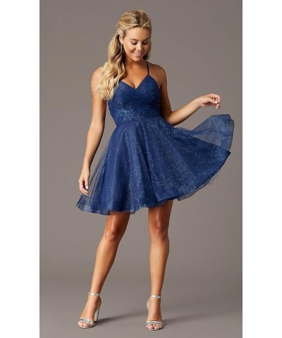 Short V-Neck Tulle Homecoming Dresses Sparkly for Teens Spaghetti Straps Cocktail Dresses WD039 Red $33.91 Dresses