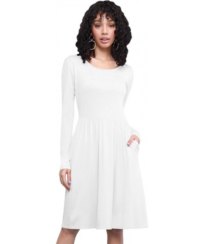 LL Women's Comfy Casual Short Sleeve Flowy Dresses Loose Plain Dress with Pockets Wdr2305_white $12.62 Dresses