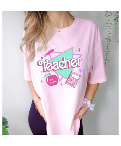 Personalized Teacher Shirt - Custom Name Grade Pink 80s 90s Teacher Back to School T-Shirt Royal $13.70 T-Shirts