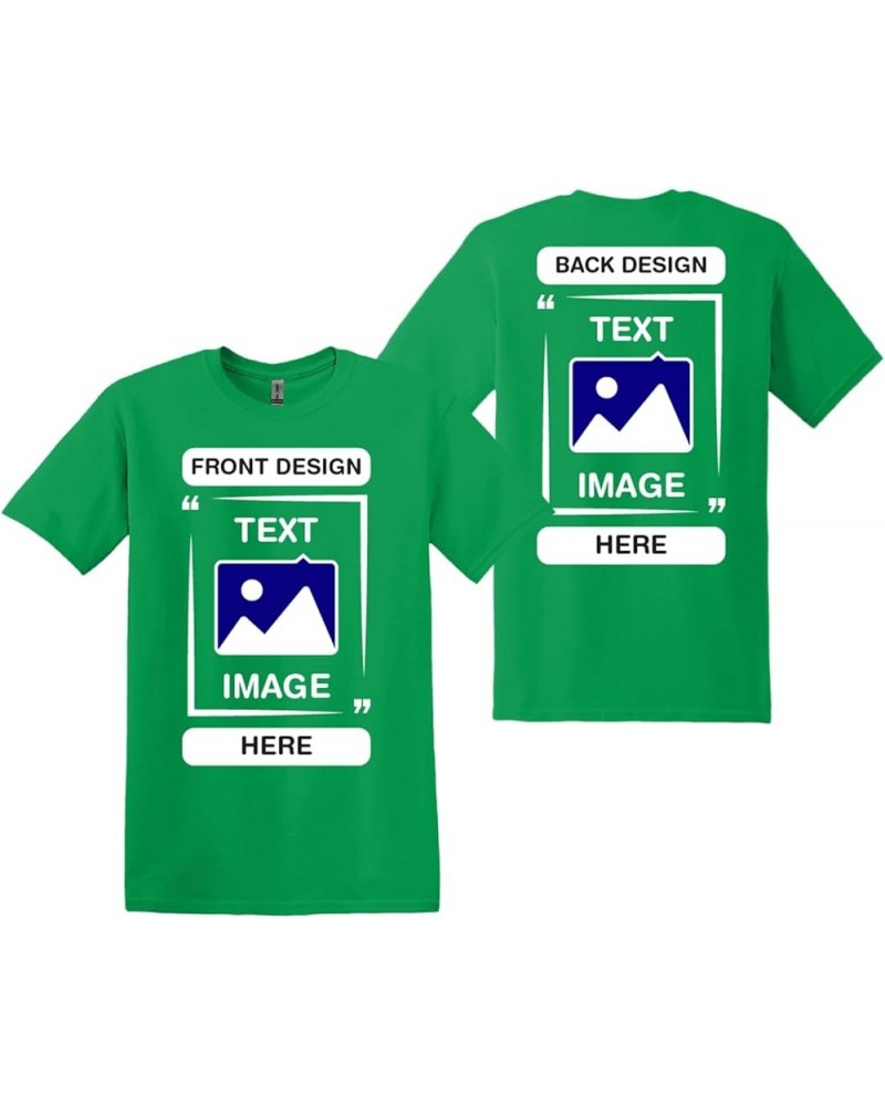 Custom T-Shirts - Personalized Unisex Crewneck Tee Shirt - Customize Your Image, Text & Photo - Men Women Adult Irish Green $...