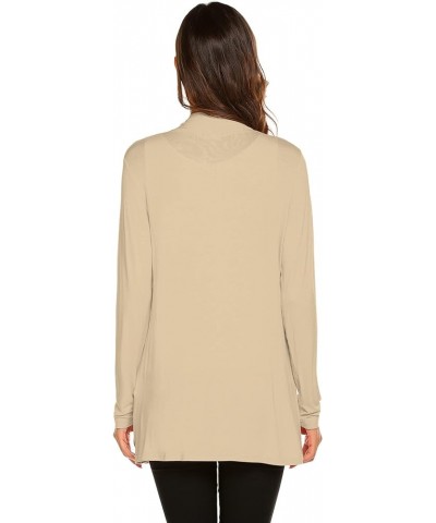 Womens Casual Lightweight Long Sleeve Cardigan Soft Drape Open Front Fall Dusters (S-3XL) New-beige $13.60 Sweaters