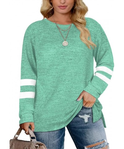 Plus-Size-Sweatshirts for Women Casual Loose Fit Tunic Tops with Pockets Light Green $14.26 Tops