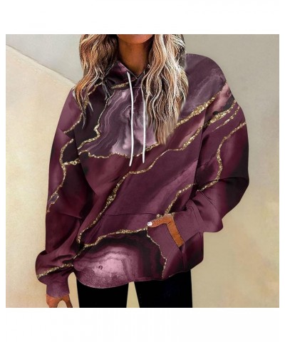 Womens Sweatshirts 2023 Fall, Women's Fashion Daily Versatile Casual Crewneck Long Sleeve Sweatshirts 2-dark Purple $13.79 Ho...