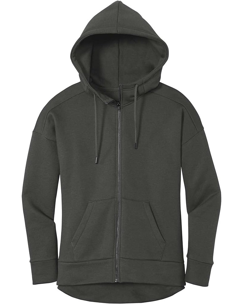 Ladies Drop Shoulder Full Zip Fleece Hoodies in XS-4XL Charcoal $19.20 Hoodies & Sweatshirts