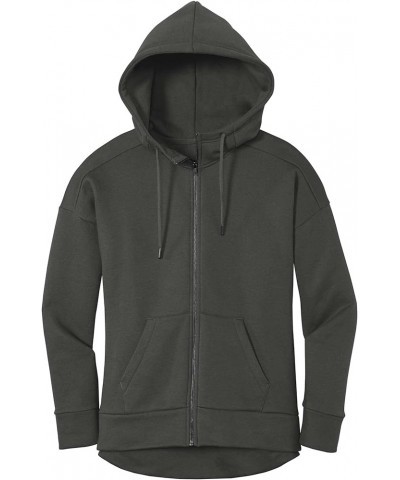 Ladies Drop Shoulder Full Zip Fleece Hoodies in XS-4XL Charcoal $19.20 Hoodies & Sweatshirts