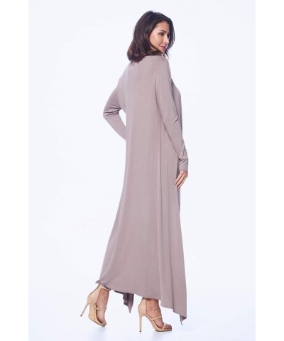 Women's Maxi Cardigan – Casual Long Flowy Open Front Floor Length Drape Lightweight Duster Sweater Made in USA Mocha $14.00 S...